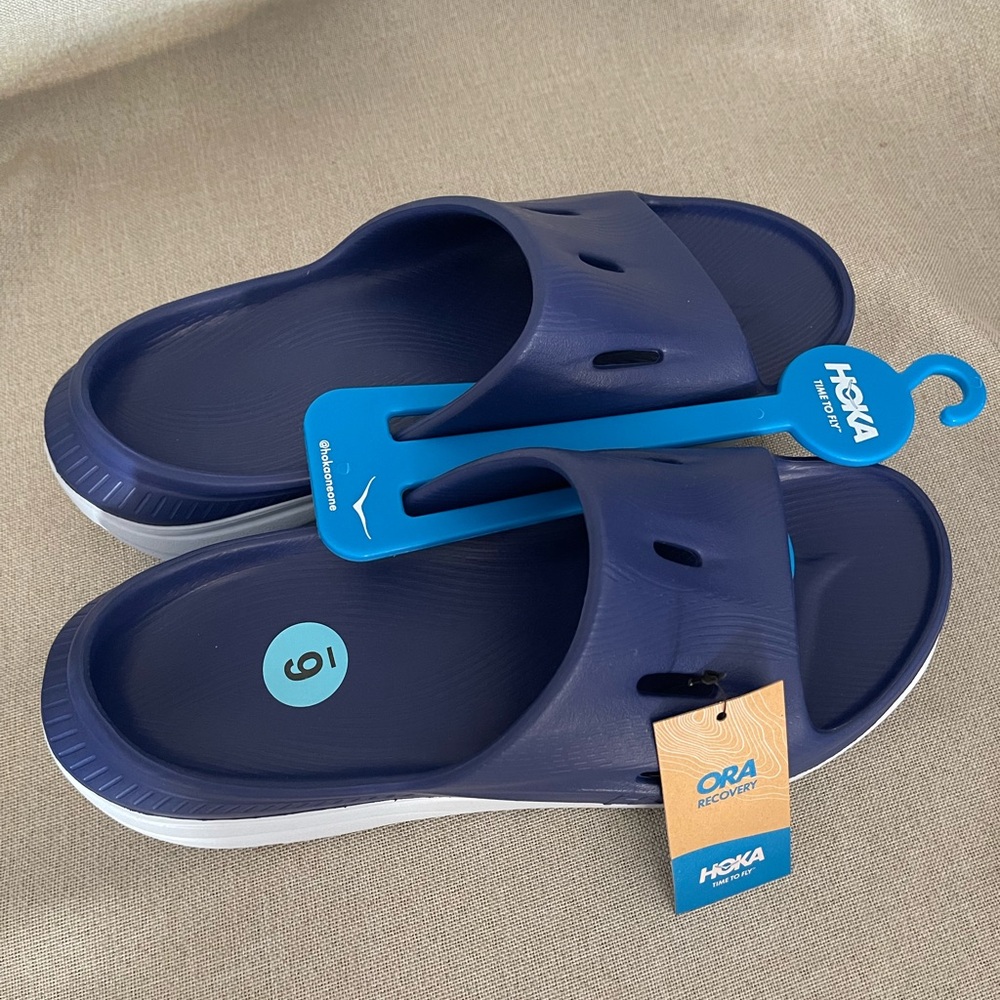 Hoka one one blue Recovery Slides3 size:Y6